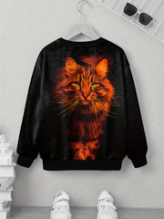 Kids Cat 3D Print Sweatshirt Casual Pullover Street Wear Clothing