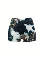 Sexy Letter Print Skinny Shorts for Women