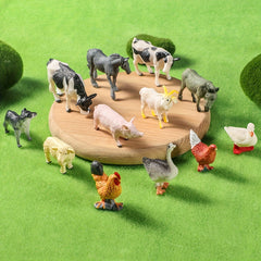 12pcs Mini Farm Animal Plastic Toys, Lifelike Farm Animal Figurines for Garden