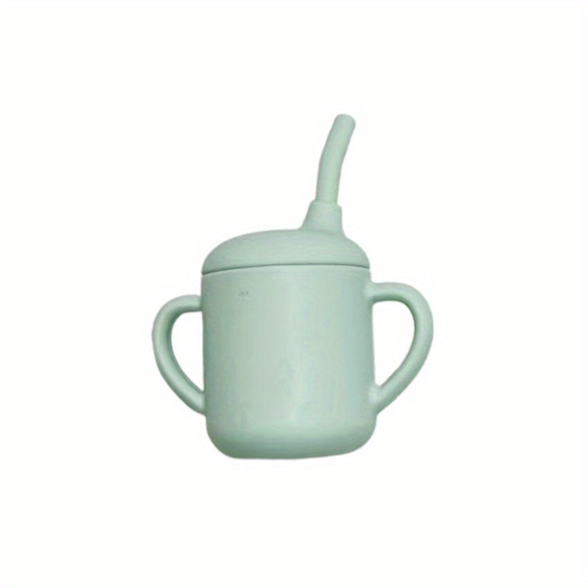 Eco Friendly Silicone Toddler Cups - Spill Proof Sippy Cup with Straw Lid