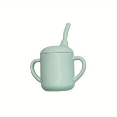 Eco Friendly Silicone Toddler Cups - Spill Proof Sippy Cup with Straw Lid