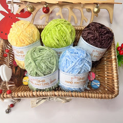 3pcs Velvet Chenille Yarn for DIY Knitting & Crocheting Sweater
