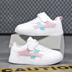 Girls Casual Sneakers Lightweight Breathable Hook And Loop Skate Shoes