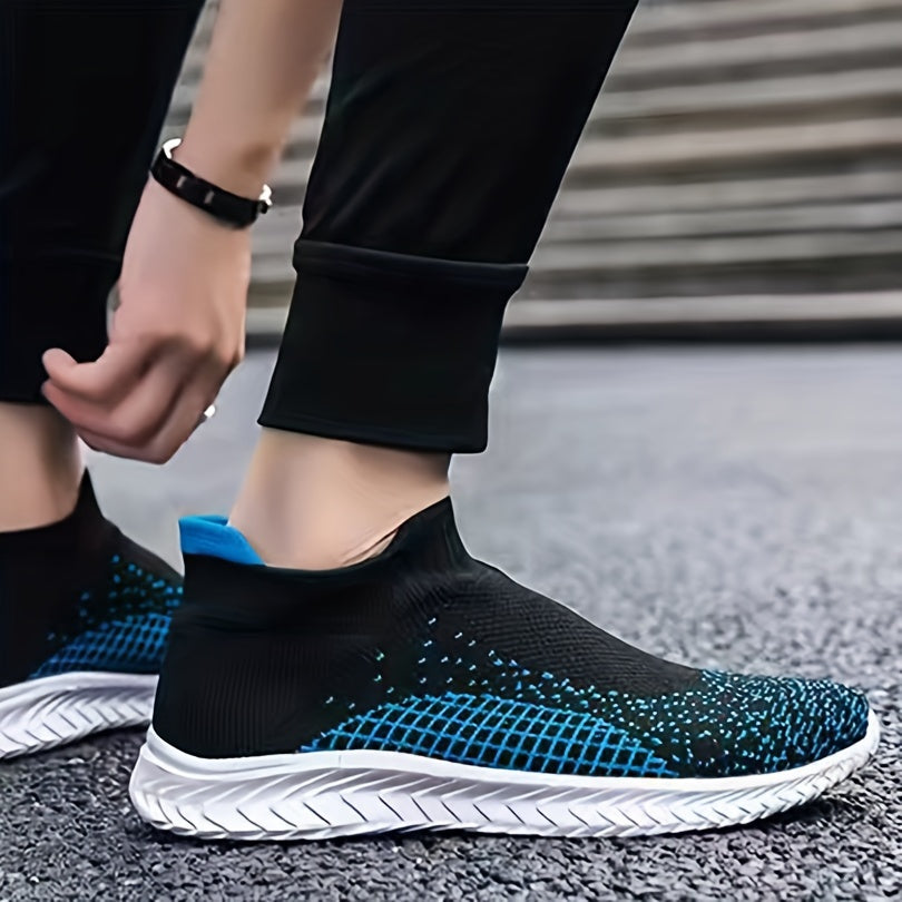 Men's Woven Knit Slip On Sock Shoes Breathable Soft Sole Sneakers