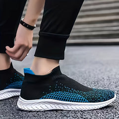 Men's Woven Knit Slip On Sock Shoes Breathable Soft Sole Sneakers