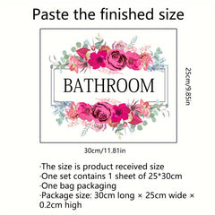 Bathroom Flowers Wall Sticker Toilet Decor Self-adhesive Removable