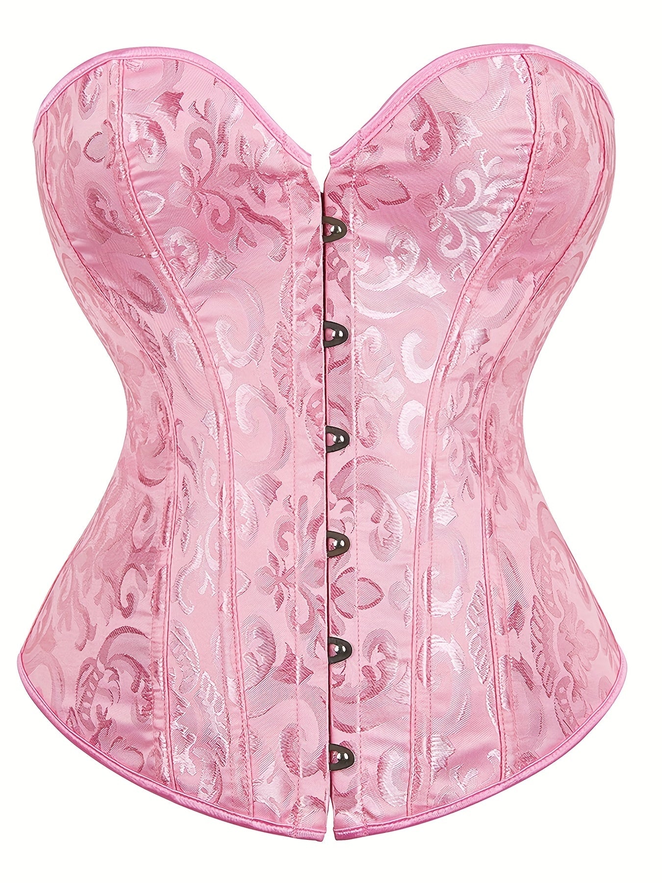 Floral Jacquard Lace Up Back Underbust Corset