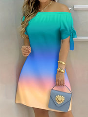 Off Shoulder Backless Mini Dress for Summer