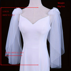 Detachable Bridal Shawl with Bowknot Sleeveless Wedding Dress Accessory