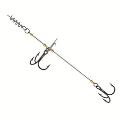 2set String Fishing Hook Barbed Triple Hooks Soft Lure Bait Fishhook Jig Rig
