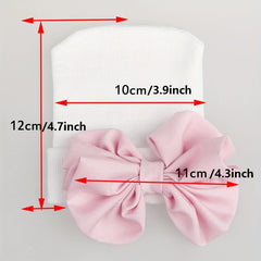 Newborn Baby Knitted Hat with Pink Bow for Baby Shower