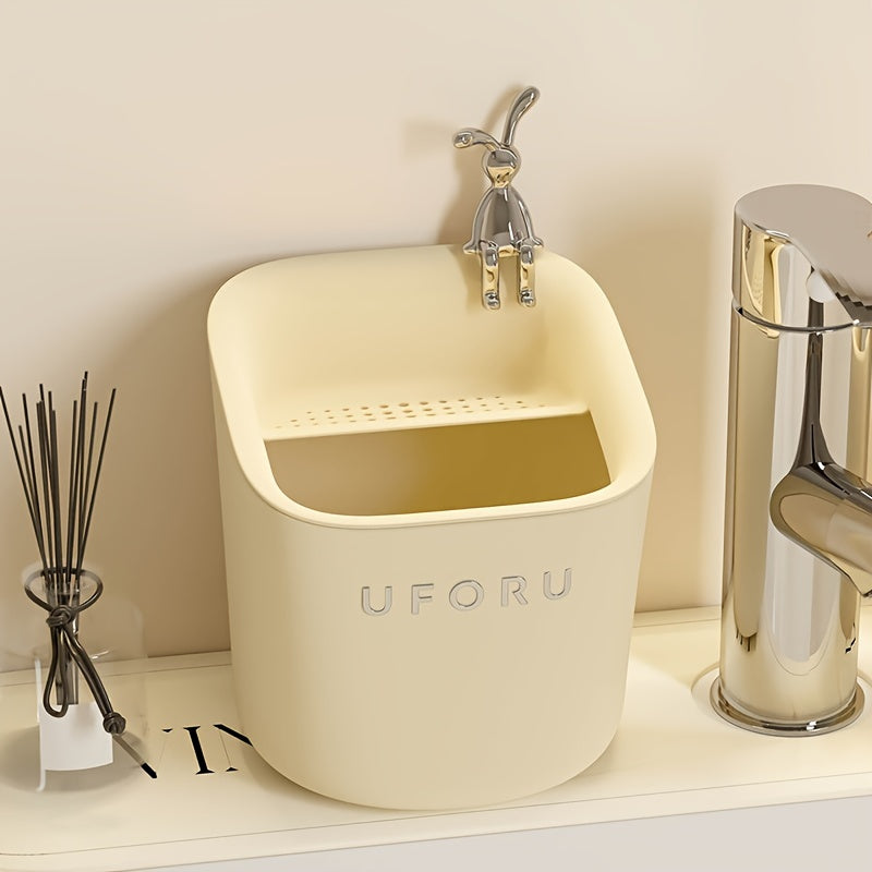 Mini Removable Drain Bucket Plastic Trash Can Home Essential