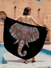 Print V Neck Cover Up Dress Spaghetti Straps Sexy Beachwear