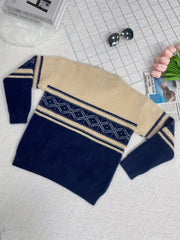 Boys Soft Long Sleeve Sweater Round Neck Stretch Warm Knit Pullover Top