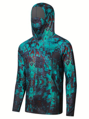 Men's UPF 50 Sun Protection Hooded Shirt Active Vintage Graphic