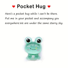 Resin Animal Decoration Pocket Hug With Greeting Card