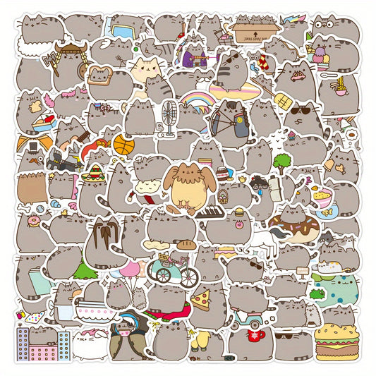 100pcs Funny Cat Stickers - Waterproof Stickers for Water Bottle Laptop