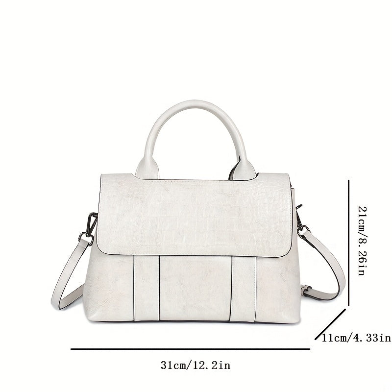 Crocodile Pattern Handbag Women Crossbody Bag Leather Satchel Purse