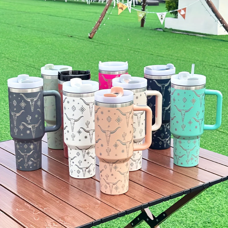Stainless Steel Goat Star Tumbler 40oz w/ Lid & Straw