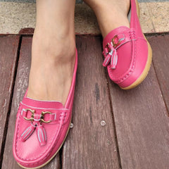 Women's Tassel Loafers Soft Sole Slip On Mules Shoes