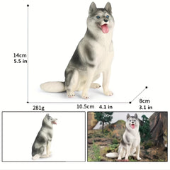 Siberian Husky Dog Figurine Realistic Plastic Animal for Collection