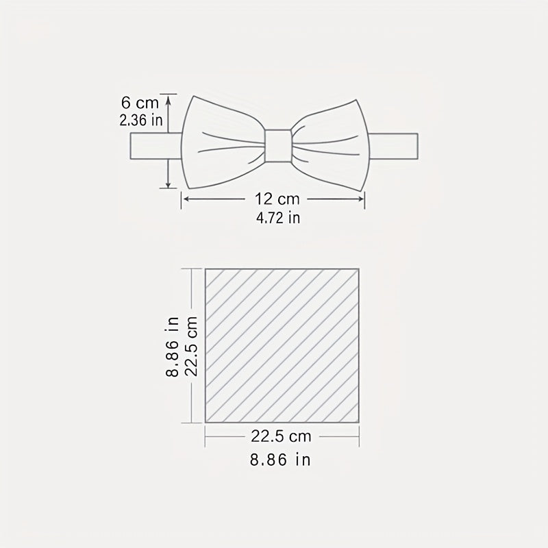 Men's Adjustable Bowtie Set Variety Colors