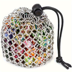 Stainless Steel Chain Dice Storage Bag - Durable Container for Any Occasion