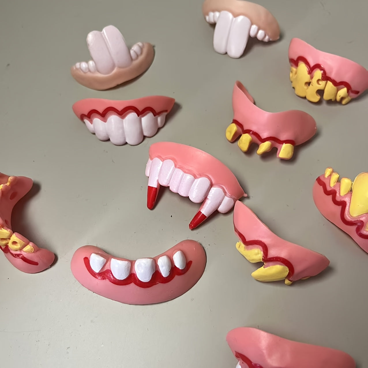 3pc Colorful Prank Dentures Halloween Gags