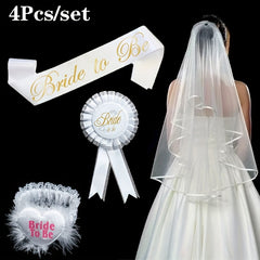 Bride To Be Wedding Set 4pcs Golden Lettering Perfect for Bridal Showers