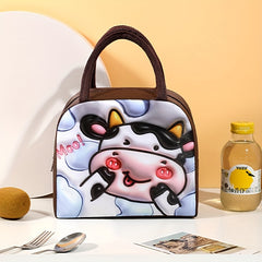 2pcs 3D Animal Print Bento Bag Insulation Lunch Bag