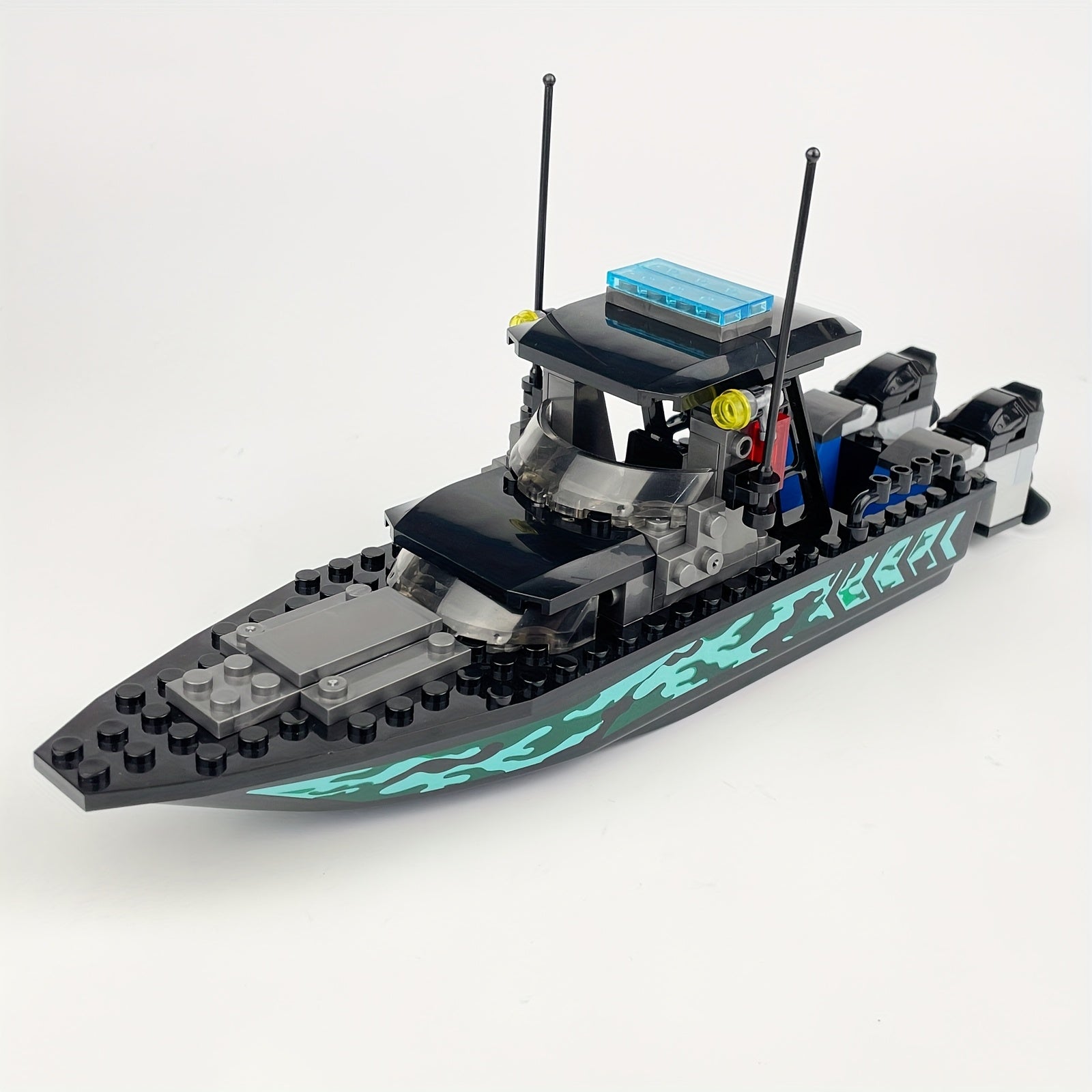 89pcs Detailed Yacht Building Block Model Set with Antenna & Flaps