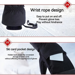 Snowboard Gloves Waterproof Touch Screen Inner Five Finger Warm Keeping Gloves