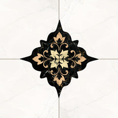 21pcs Dark Moroccan Pattern Tiles Stickers Waterproof Floor Decor