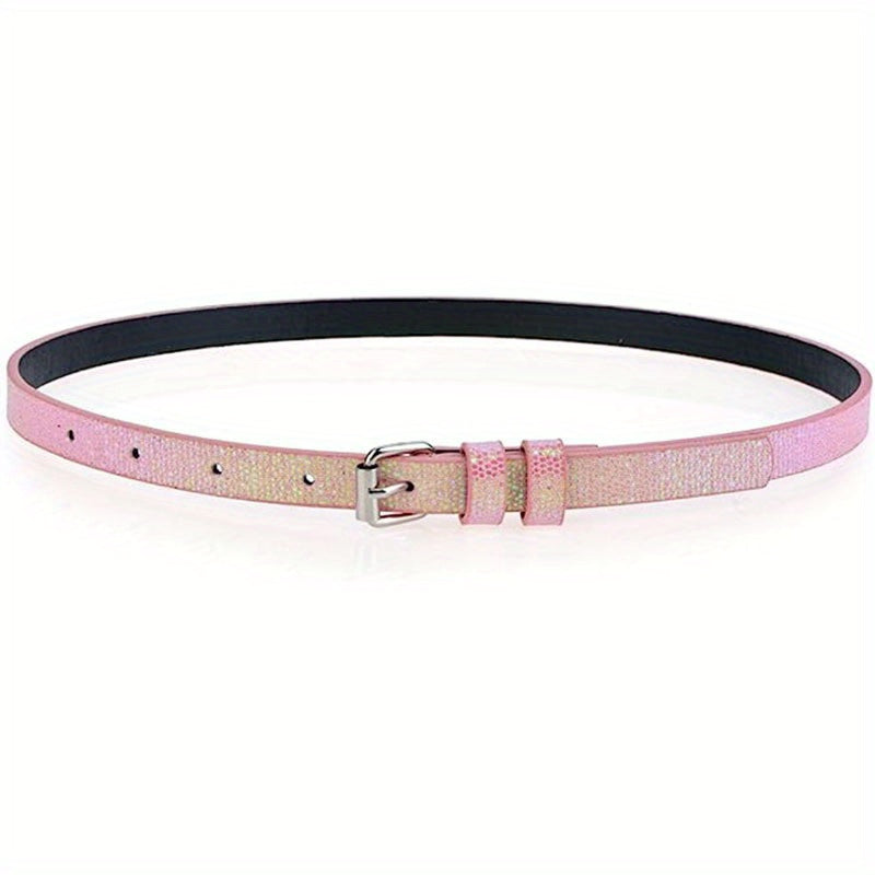 3pcs Girls Glitter Belt, Outdoor Decorative Accessories for Pants Jeans Dress