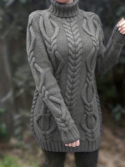 Cable Long Sleeve Turtle Neck Jumper