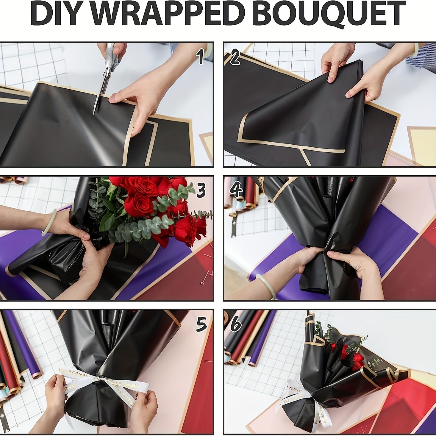 Waterproof Flower Wrapping Paper Floral Bouquet Supplies Wedding Birthday Gift