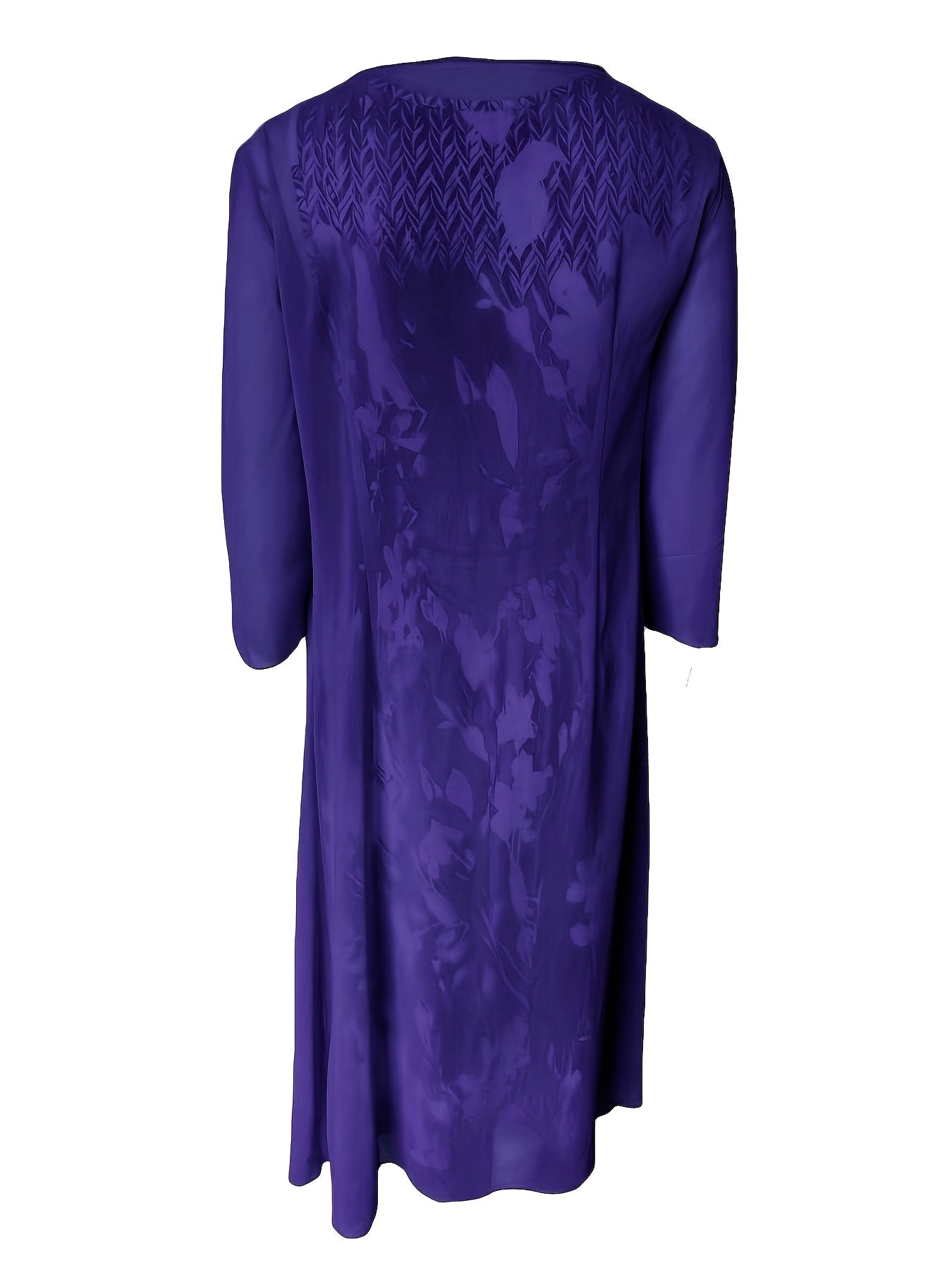 Long Cardigan & Floral Print Dress Set for Women