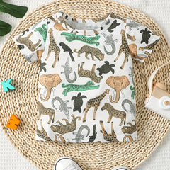 Cute Animal Print T-Shirts for Kids - Perfect for Summer