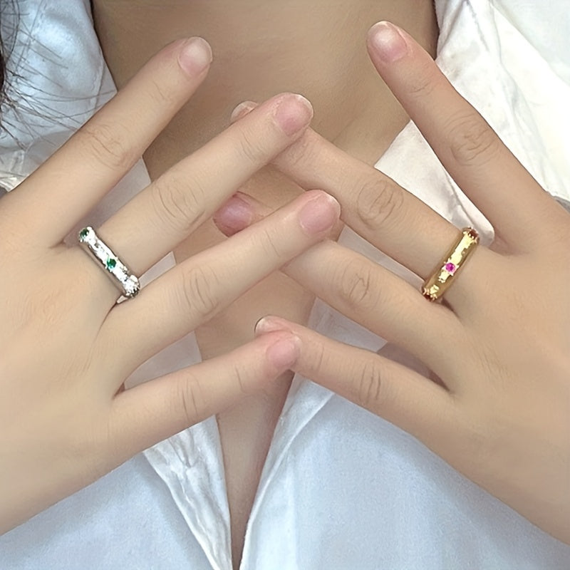Rhinestone Decor Open Ring Fashion Jewelry for Women Girls