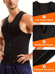 Men's Neoprene Sauna Suit Waist Trainer Vest Body Shaper Tank Top