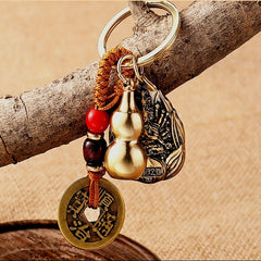 Buddha Brass Key Chain Gourd Fengshui Coin Pendant Keychain
