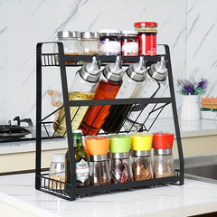 3-layer Seasoning Rack Kitchen Shelf Sauce Jar Organizer