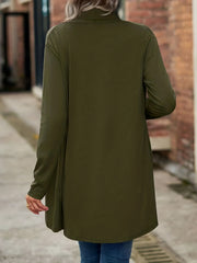 Solid Jacket Casual Open Front Outerwear Women's Clothing
