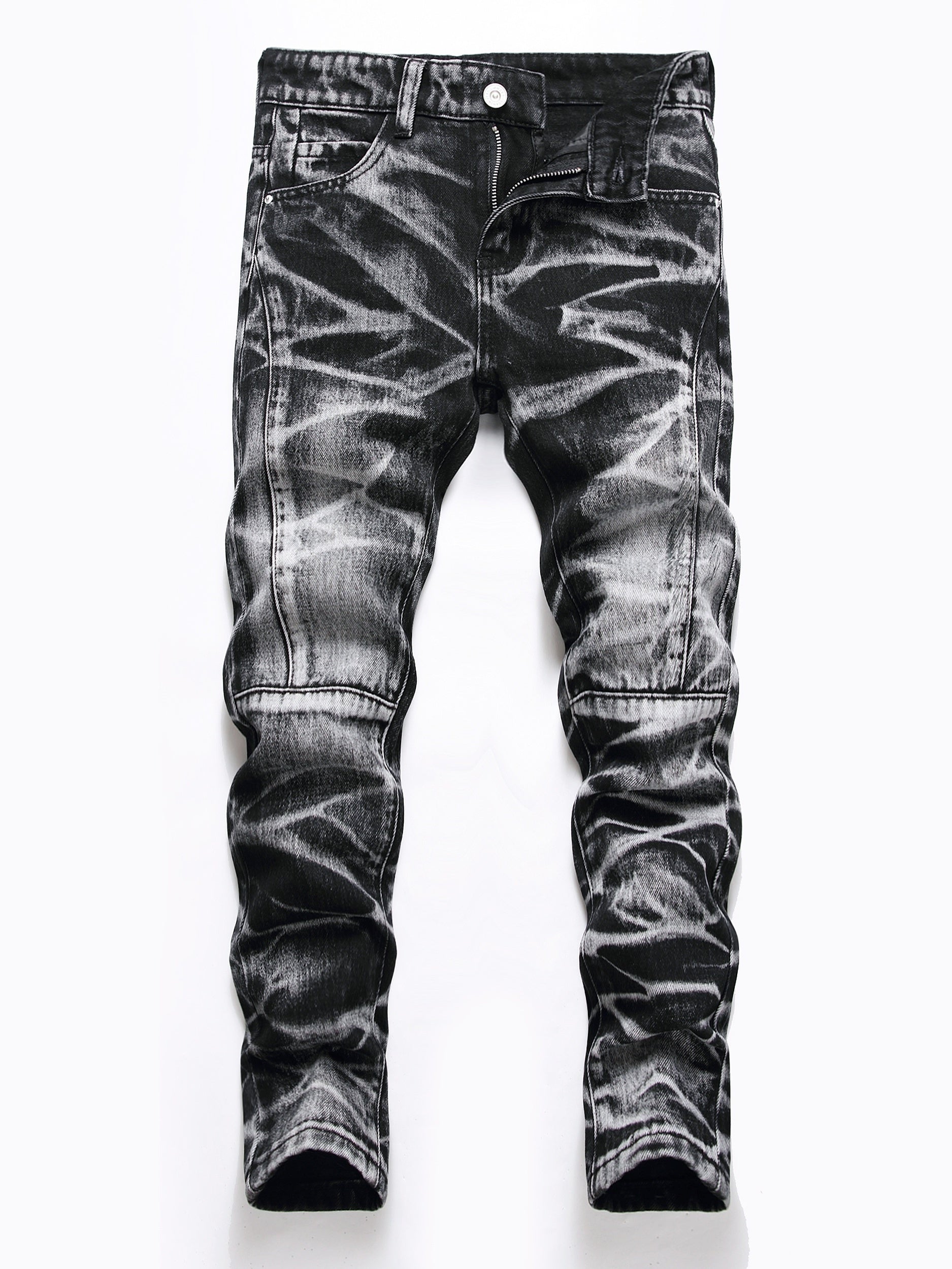 Boys Distressed Skinny Jeans Slim Fit Washed Denim Pants