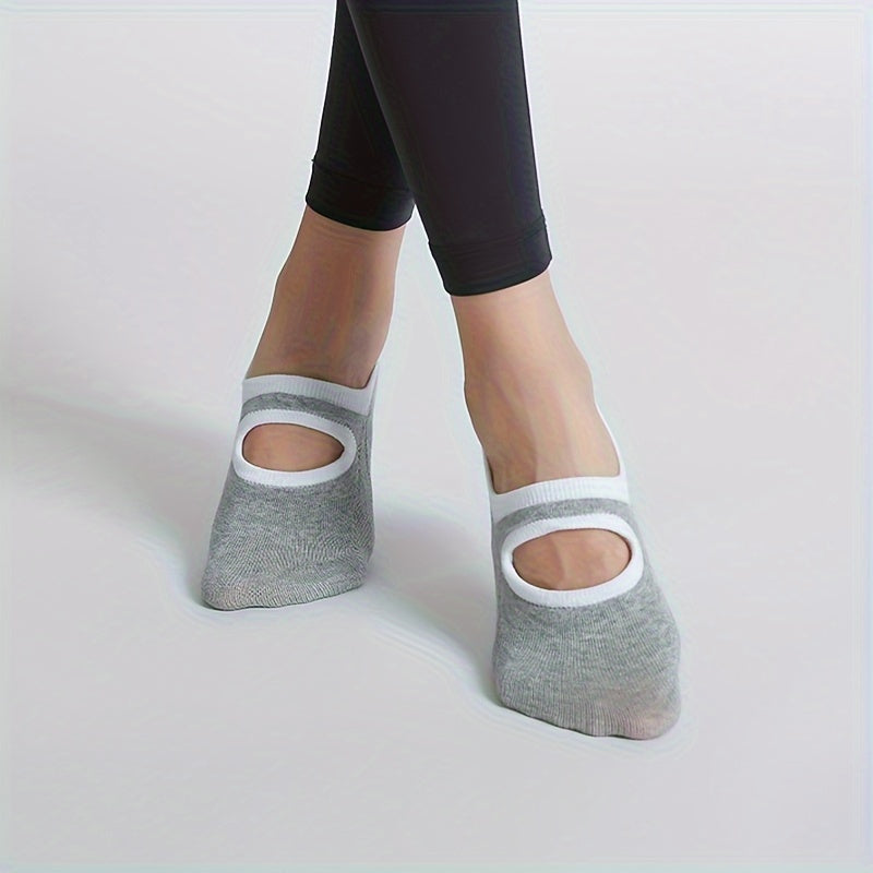 Breathable Yoga Socks Backless Hollow Out Non-slip Sporty Boat Socks