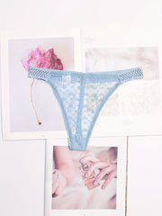 6pcs Heart Print Mesh Thongs Women's Lingerie & Underwear
