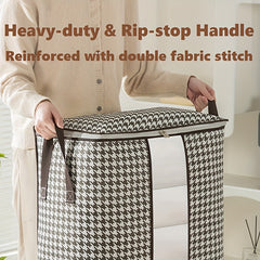 Large Capacity Zippered Clothes Storage Bag with Lids & Handles