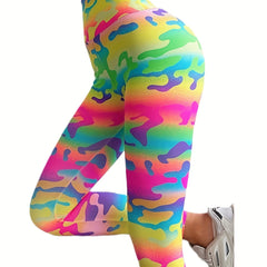 Leopard Print High Waist Tummy Control Fitness Pants