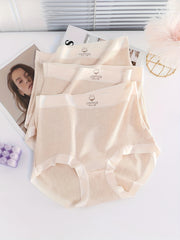3pc High Waist Stretchy Panties Letter Print Breathable Briefs