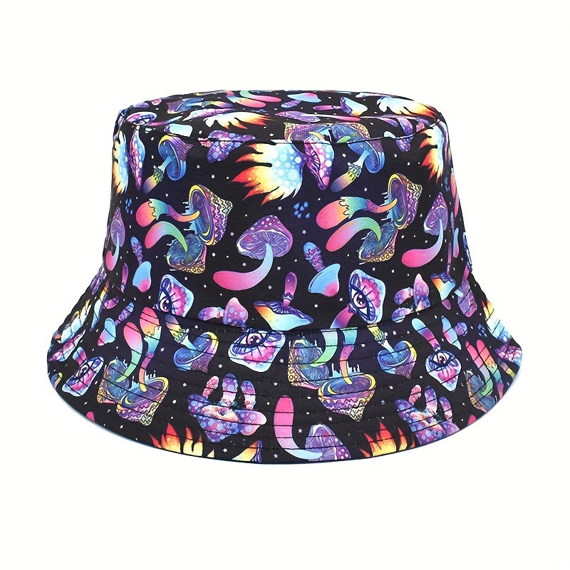 Magic Mushroom Bucket Hat Women Reversible Sun Hat Fisherman Cap